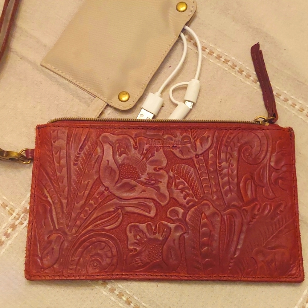Leather charger wristlet